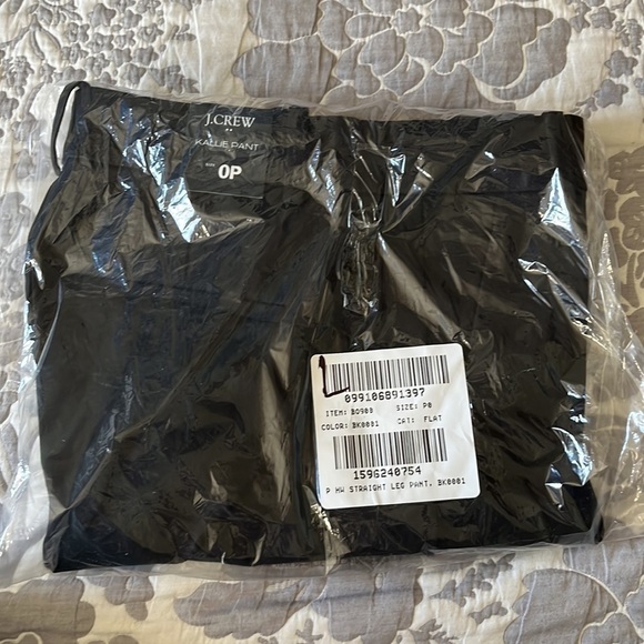 J. Crew Factory Petite Kallie straight leg pant BO900 Black 0P 0 - Picture 8 of 8